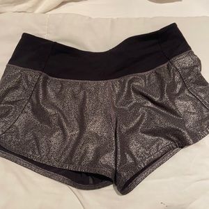 Metallic Lulu shorts barely worn